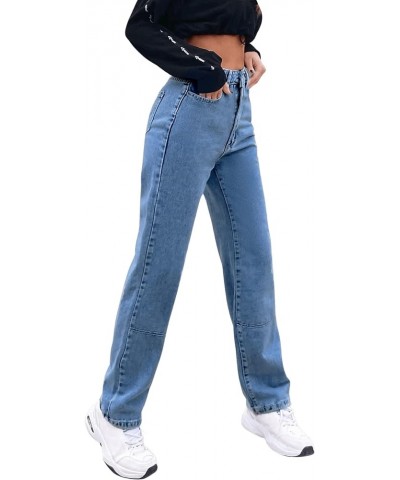 Women's Casual High Waisted Straight Leg Boyfriend Jeans Denim Pants Medium Wash Color $28.07 Jeans