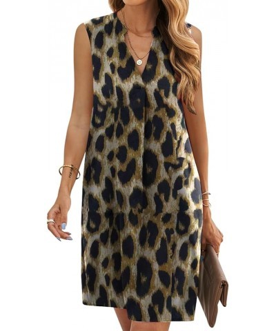 Summer Dresses for Women 2024 Beach Floral Tshirt Sundress Casual Tank Dress S-2XL 01 Leopard $16.10 Dresses