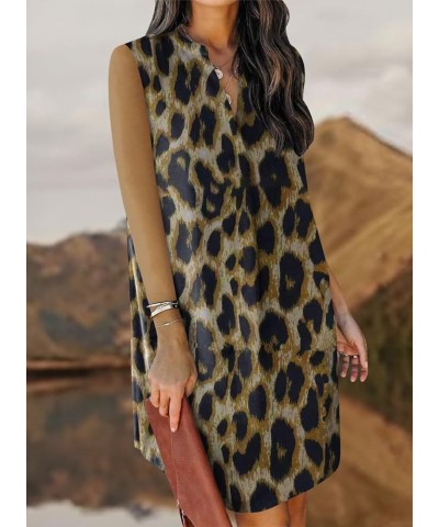 Summer Dresses for Women 2024 Beach Floral Tshirt Sundress Casual Tank Dress S-2XL 01 Leopard $16.10 Dresses