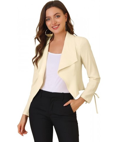 Women's Elegant Open Front Cardigan Jacket Work Office Business Suit Blazer Beige $12.50 Blazers