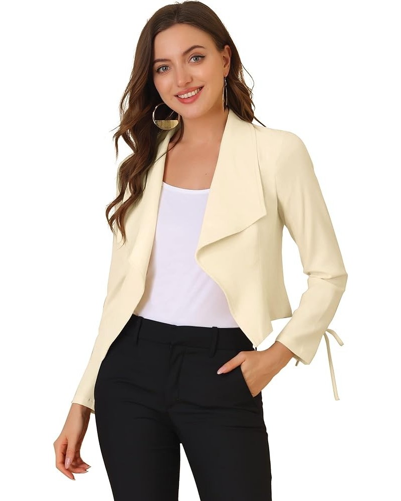 Women's Elegant Open Front Cardigan Jacket Work Office Business Suit Blazer Beige $12.50 Blazers