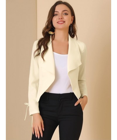 Women's Elegant Open Front Cardigan Jacket Work Office Business Suit Blazer Beige $12.50 Blazers