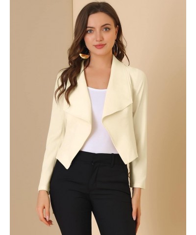 Women's Elegant Open Front Cardigan Jacket Work Office Business Suit Blazer Beige $12.50 Blazers