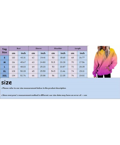 Womens Oversized Sweatshirt Gradient Color Hoodies Long Sleeve Sweaters Pullover Fall Clothes with Pocket A11-e $4.20 Hoodies...