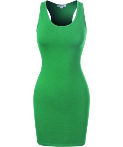 Women's Sexy Scoop Neck Sleeveless Bodycon Tank Dress Green $8.61 Dresses