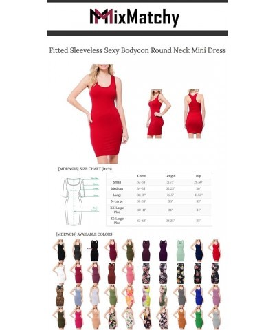 Women's Sexy Scoop Neck Sleeveless Bodycon Tank Dress Green $8.61 Dresses