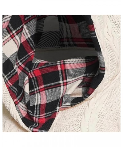 Plaid Splicing Button Decor Cable Hoodie,Womens Casual Long Sleeve Pullover Fall Winter Sweatshirt White Small $20.64 Hoodies...