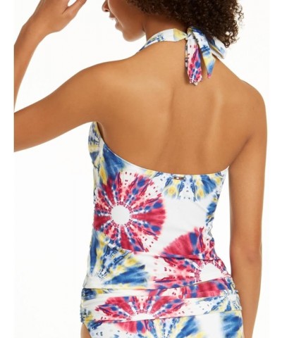 Women's Standard Tankini Swimsuit Top White Tie Dye Print $28.46 Swimsuits