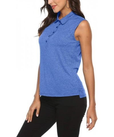 Golf Polo Shirts for Women Sleeveless Summer Sports Athletic Fashionable Workwear-Quick Dry Womens Tank Tops B-blue $13.49 Sh...