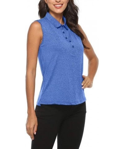 Golf Polo Shirts for Women Sleeveless Summer Sports Athletic Fashionable Workwear-Quick Dry Womens Tank Tops B-blue $13.49 Sh...