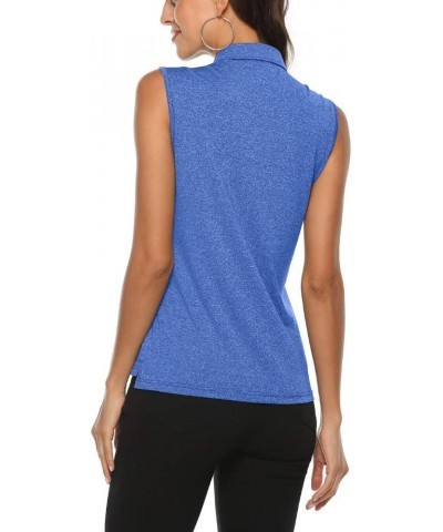 Golf Polo Shirts for Women Sleeveless Summer Sports Athletic Fashionable Workwear-Quick Dry Womens Tank Tops B-blue $13.49 Sh...