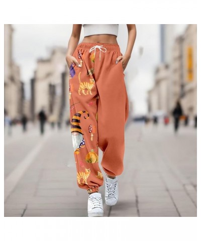 Women's High Waisted Sweatpants Workout Active Joggers Pants Baggy Lounge Bottoms Halloween Baggy Sweatpants Pockets A6_pink ...