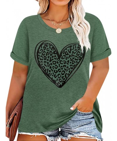 Plus Size Tops for Women Short Sleeve Raglan Striped Tee Color Block Crewneck/V Neck Tunic Loose Fit Summer XL-5XL A25z-green...