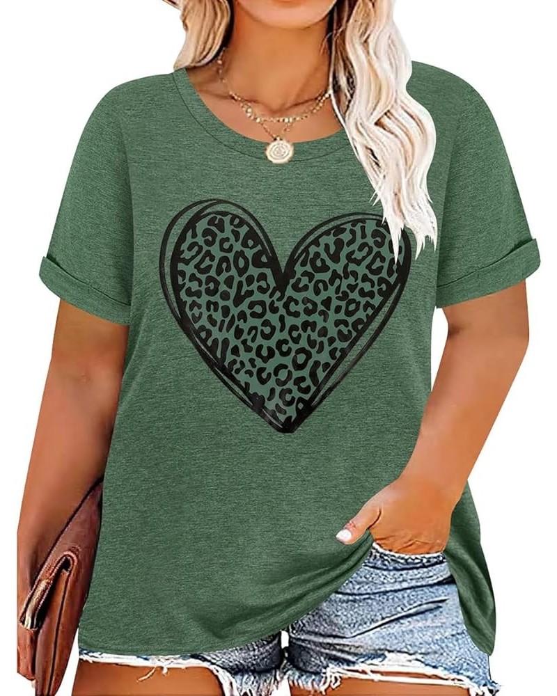 Plus Size Tops for Women Short Sleeve Raglan Striped Tee Color Block Crewneck/V Neck Tunic Loose Fit Summer XL-5XL A25z-green...