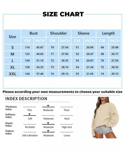 Women Crew Neck Sweatshirts Drop Shoulder Fleece Oversized Sweatshirt Long Sleeve Casual Loose Pullover Fall Sweater A-beige ...