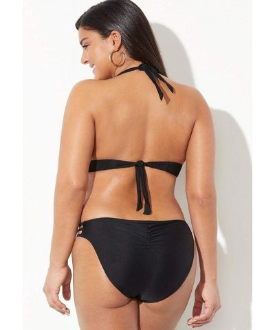 Women's Plus Size Beach Babe Triangle Bikini Set Black $16.74 Swimsuits