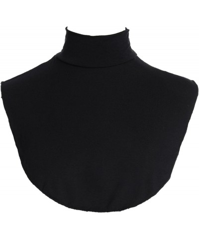 Detachable Cotton Fake Collar False Mock Neck Half Top Blouse Dickey Collar Neck Warmer Shoulder Cover Black D $8.20 Blouses