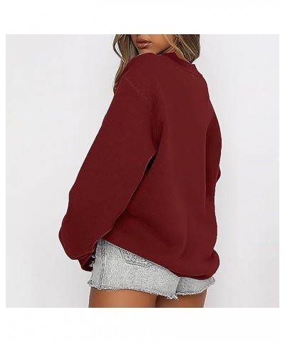 Women Oversized Pullover Sweatshirts Crewneck Sweater Y2K Trendy Witner Fall Hoodie Fashion Outfits Clothes 2023 J011-wine $1...