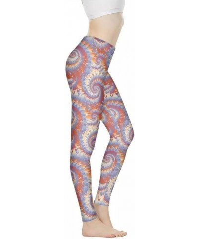 Women Full Length Leggings, Ethnic Geometric High Waist Stretchy Workout Tights, Ladybug Comfy Yoga Pants Plus Size Fractal S...