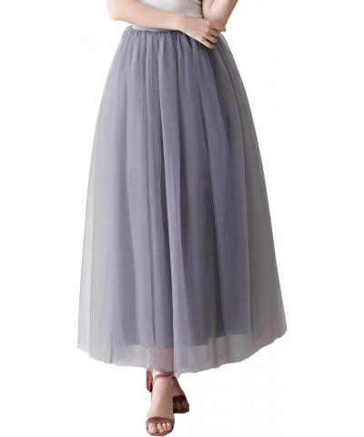 Womens A line Maxi Princess Tulle Tutu Skirt for Prom Party Grey $13.80 Skirts