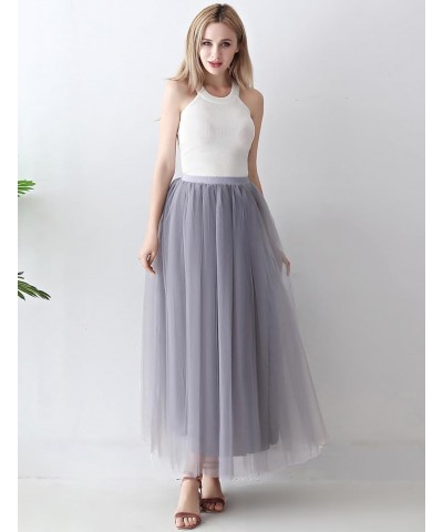 Womens A line Maxi Princess Tulle Tutu Skirt for Prom Party Grey $13.80 Skirts