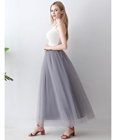 Womens A line Maxi Princess Tulle Tutu Skirt for Prom Party Grey $13.80 Skirts