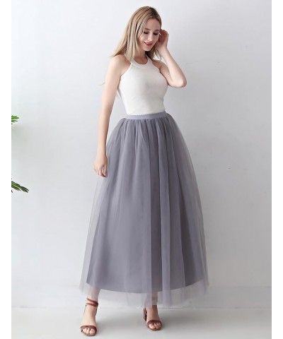 Womens A line Maxi Princess Tulle Tutu Skirt for Prom Party Grey $13.80 Skirts