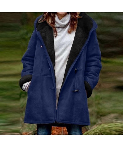 Women's Winter Warm Jacket Fleece Lined Fuzzy Coats Button Down Sherpa Outerwear Stand Collar Loose Teddy Coats 2023 02fleece...