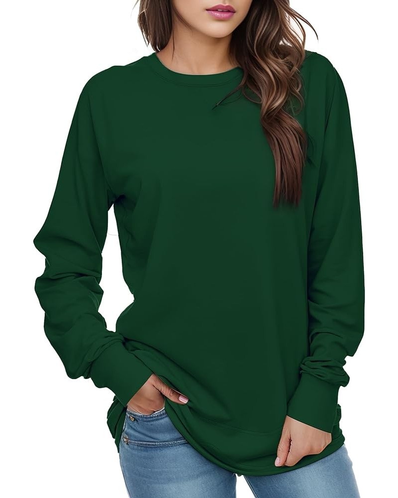 Womens Sweatshirts Hoodies Fleece Crewneck Oversized Pullover Sweaters Casual Fall Clothes Dark Green $13.99 Others