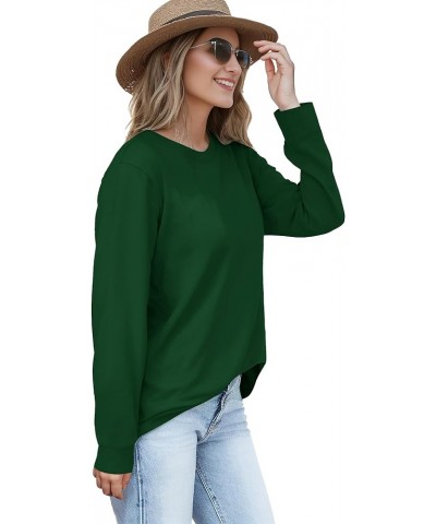 Womens Sweatshirts Hoodies Fleece Crewneck Oversized Pullover Sweaters Casual Fall Clothes Dark Green $13.99 Others