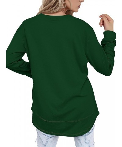 Womens Sweatshirts Hoodies Fleece Crewneck Oversized Pullover Sweaters Casual Fall Clothes Dark Green $13.99 Others