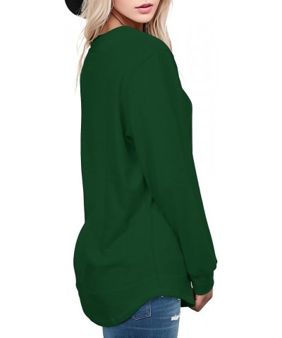 Womens Sweatshirts Hoodies Fleece Crewneck Oversized Pullover Sweaters Casual Fall Clothes Dark Green $13.99 Others