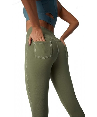 Women's Stretchy Jeggings High Waist Tummy Control Jean Leggings with Pockets Green $9.89 Others