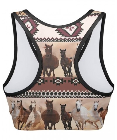 Custom Sports Bras for Women Girls Teens Comfortable for Gym Yoga Aztec Ethnic Horse $9.90 Activewear