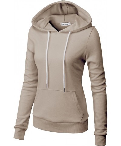 Women's Slim Fit Pullover Hoodie Lightweight Long Sleeve Kangaroo Pocket Basic Casual wear Oscwohol032-taupe $18.43 Hoodies &...