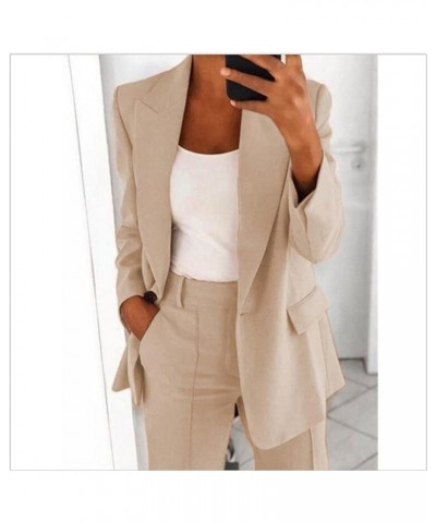 Pants Suit for Women Dressy Casual 2 Piece Suits Set Business Work Clothes Plus Size Blazer Sets Professional Outfits 24-coff...