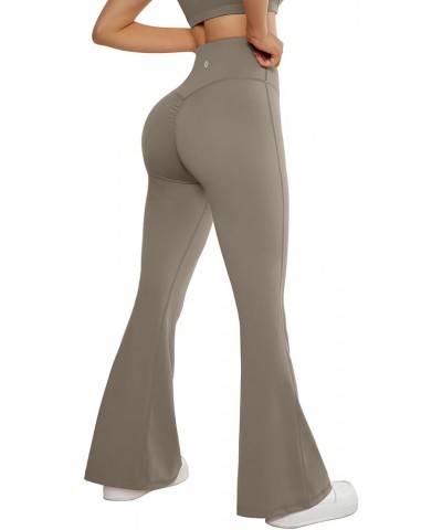 Women Flare Leggings Scrunch Butt Lifting Bootcut High Waist Yoga Pants Flat Waist 14 Taupe $13.03 Activewear