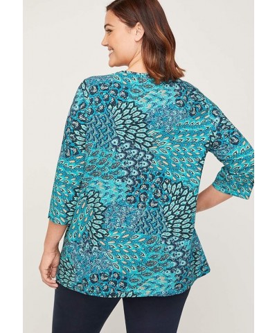 Women's Plus Size Suprema Feather Together Tee Teal Feather $14.39 T-Shirts