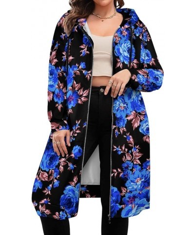 Womens Zip Up Hoodies Plus Size Leopard Print Hooded Tunic Sweatshirt Long Hoodie Jacket Coat With Pockets Style-8 $28.31 Hoo...