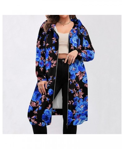 Womens Zip Up Hoodies Plus Size Leopard Print Hooded Tunic Sweatshirt Long Hoodie Jacket Coat With Pockets Style-8 $28.31 Hoo...