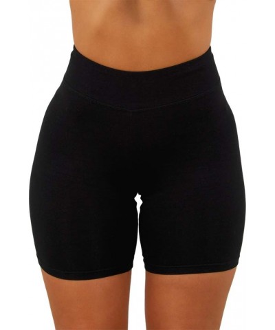 Women's Workout Shorts High Waist Booty Gym Yoga Pants Butt Lifting Sports Leggings Basic Biker Shorts Black $9.51 Activewear