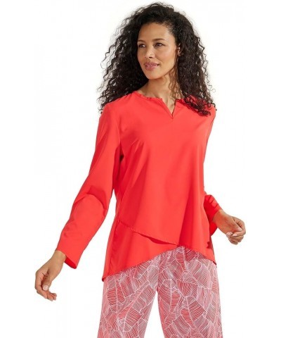 UPF 50+ Womens Santa Barbara Tunic Top - Sun Protective (Large- Bay Aqua) Medium Radiant Red $27.95 Tops