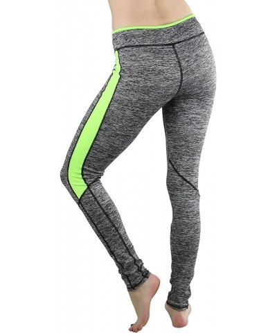 Women’s Comfort Heather Assorted Active Wear Seamless Leggings Two-tone: Grey and Neon Lime $12.88 Leggings