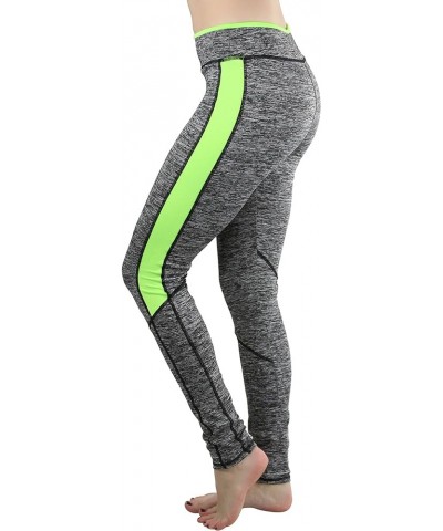 Women’s Comfort Heather Assorted Active Wear Seamless Leggings Two-tone: Grey and Neon Lime $12.88 Leggings