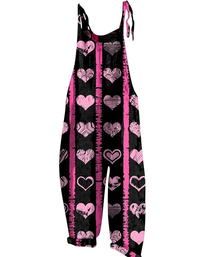 Valentine's Day Overalls Womens Cute Printed Jumpsuit Loose Playsuit Bib Overall Baggy Harem Pants Rompers S-3XL 02-black $13...