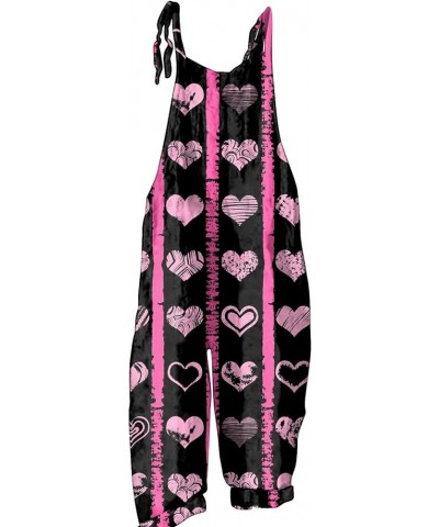 Valentine's Day Overalls Womens Cute Printed Jumpsuit Loose Playsuit Bib Overall Baggy Harem Pants Rompers S-3XL 02-black $13...