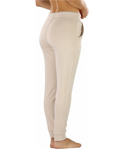 Women's Solid Print French Terry Jogger Pants Oyster $9.18 Pants