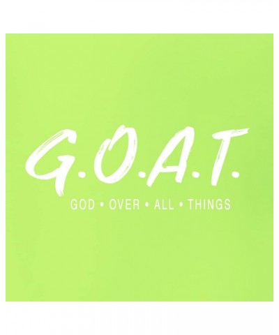 GOAT God Over All Things Inspirational/Christian Unisex Graphic Hoodie Sweatshirt Safety Green $19.12 Activewear