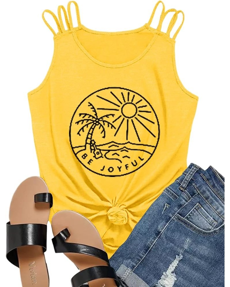 Sunset Tank Tops Women Casual Summer Beach Sleeveless Hawaiian Graphic Tee Sunshine Shirt Cute Country Vacation Vest Ｘ－ｙｅｌｌｏｗ...