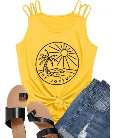 Sunset Tank Tops Women Casual Summer Beach Sleeveless Hawaiian Graphic Tee Sunshine Shirt Cute Country Vacation Vest Ｘ－ｙｅｌｌｏｗ...